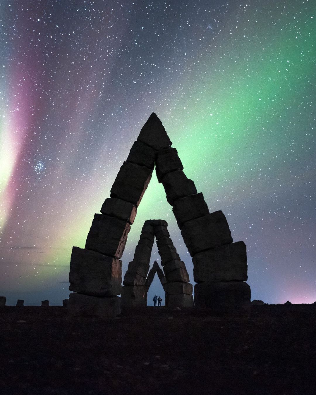 Arctic Henge and Northern Lights