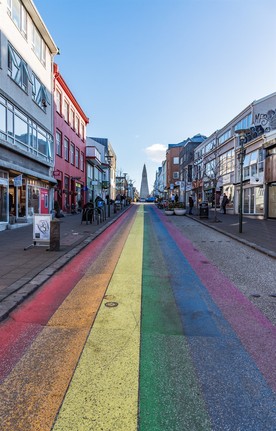 The rainbow street in Reykjavik